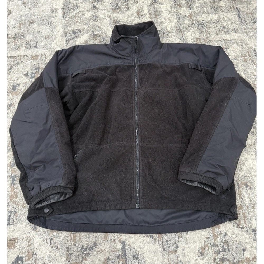 Mens 5.11 Tactical Fleece Jacket Large Black Nylon Trim Zip Tactical Gear